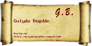 Gulyás Bogdán névjegykártya